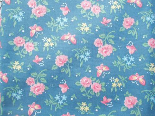Printed Wafer Paper - Blue and Pink Floral - Click Image to Close